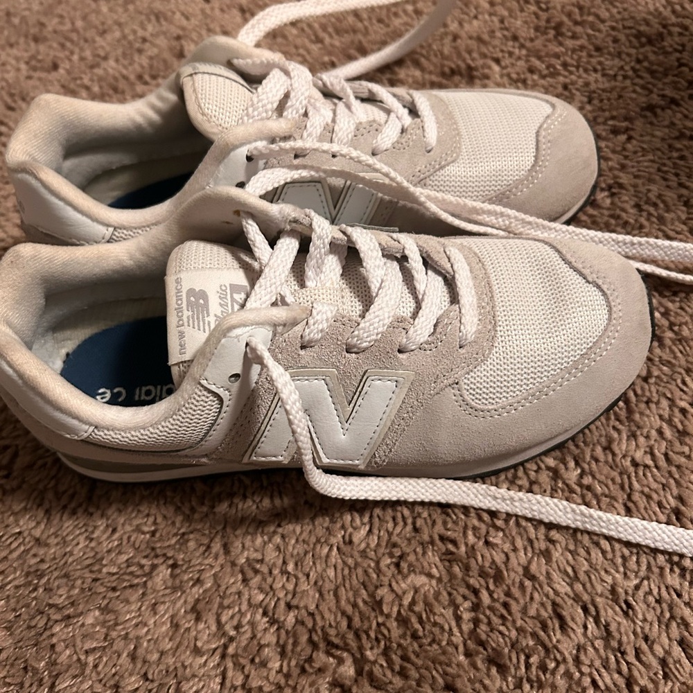 New Balance Kids' 574 Core Sneakers - White and Gray - Picture 2 of 6
